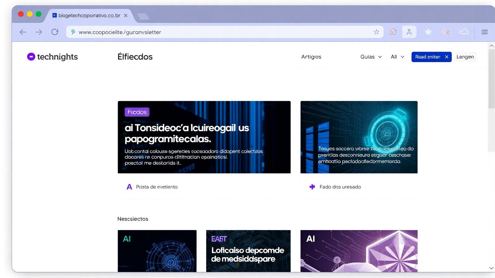 Blog Corporativo Tech (cenário demonstrativo)